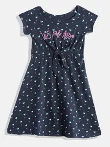 U.S. Polo Assn. Kids Printed Pure Cotton Fit and Flare Dress