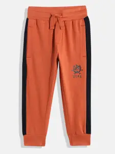 U.S. Polo Assn. Kids Boys Brand Logo Printed Pure Cotton Joggers