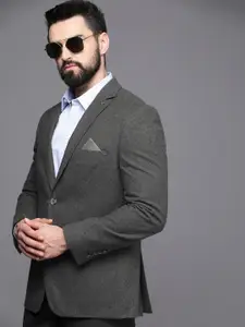 Theme Solid Single-Breasted Regular Fit Formal Blazer
