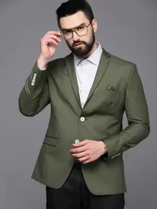 Theme Solid Single-Breasted Slim Fit Formal Blazer