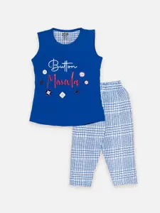 AMUL Kandyfloss Girls Pure Cotton Top with Capris
