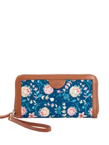 TEAL BY CHUMBAK Women Floral Printed Canvas Zip Around Wallet