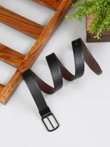 LOUIS STITCH Men Textured Leather Formal Reversible Belts
