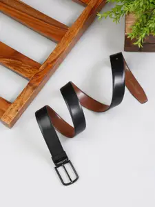 LOUIS STITCH Men Textured Leather Formal Reversible Belts