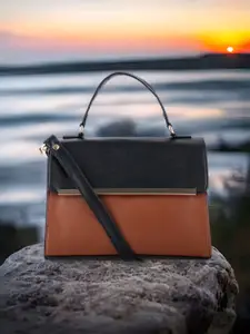 Toteteca Colourblocked PU Structured Satchel