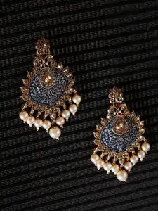 PANASH Gold-Plated Floral Drop Earrings