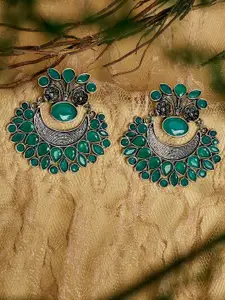 PANASH Silver-Plated Floral Chandbalis Earrings