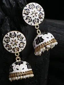 PANASH Gold-Plated Dome Shaped Jhumkas Earrings