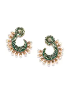 PANASH Floral Gold-Plated Studs Earrings