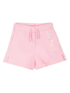 U.S. Polo Assn. Kids Girls Solid Mid Rise Pure Cotton Shorts