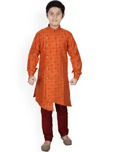 Pro-Ethic STYLE DEVELOPER Boys Printed Mandarin Collar Kurta with Pyjamas