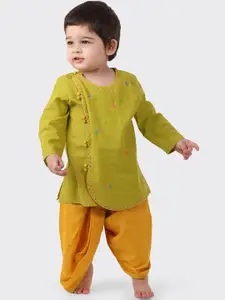 Fabindia Boys Embroidered Pure Cotton Kurta with Dhoti Pants