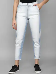 Allen Solly Woman Light Shade Heavy Fade Mid Rise Cropped Cotton Jeans