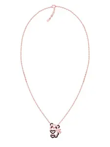 GIVA 9.25 Sterling Silver Rose Gold-Plated Panda Heart Me Necklace
