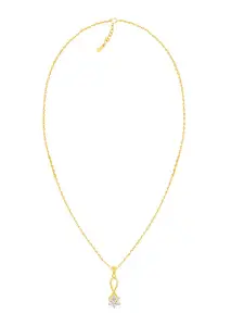 GIVA Gold-Plated CZ-Studded Pendant With Chain