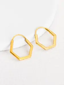 GIVA 9.25 Sterling Silver Gold-Plated Contemporary Hoop Earrings