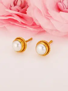 GIVA GIVA 925 Sterling Silver Gold-Plated Contemporary Pearls Studs