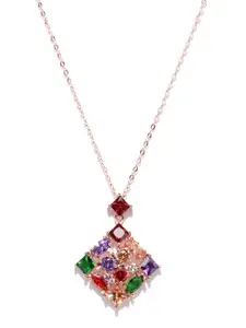 Jewels Galaxy Multicoloured 18K Rose Gold-Plated Necklace