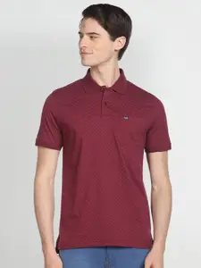 Arrow Sport Printed Polo Collar Cotton T-shirt