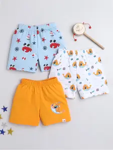 BUMZEE Infants Boys Pack Of 3 Graphic Printed Cotton Shorts