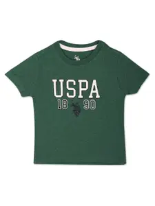 U.S. Polo Assn. Kids Boys Typography Printed Pure Cotton T-shirt