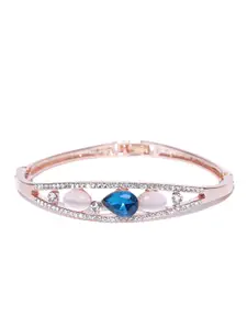 Jewels Galaxy Blue 18K Rose Gold-Plated Handcrafted Bangle-Style Bracelet
