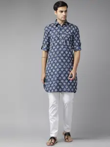 See Designs Floral Printed Regular Pure Cotton Kurta With Pyjamas