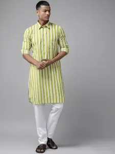 See Designs Striped Regular Pure Cotton Kurta With Pyjamas