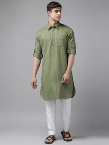 See Designs Striped Regular Pure Cotton Kurta with Salwar