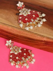 OOMPH Gold-Plated Floral Drop Earrings