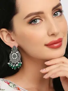 OOMPH Floral Oxidised Chandbalis Ethnic Earrings