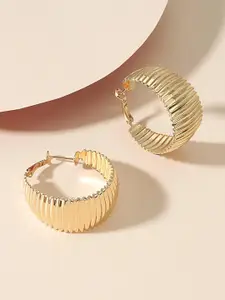 OOMPH Gold-Plated Contemporary Hoop Earrings