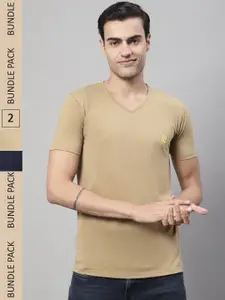 VIMAL JONNEY Pack Of 2 V-Neck Cotton T-shirt