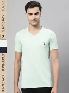 VIMAL JONNEY Pack of 2 V-Neck Cotton T-shirts