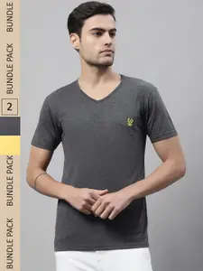 MACK JONNEY Pack Of 2 V-Neck Cotton T-shirt
