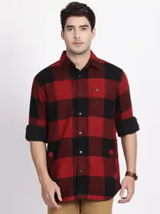 t-base Buffalo Checked Cotton Casual Shirt