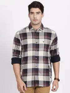 t-base Checked Cotton Regular Fit Long Sleeves Casual Shirt