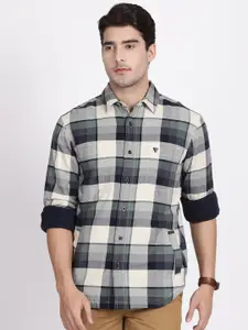 t-base Checked Cotton Regular Fit Long Sleeves Casual Shirt