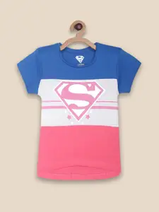 Kids Ville Girls Supergirl Printed Cotton T-Shirt