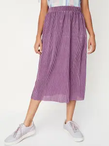 max Girls Self Design A-Line Midi Skirt
