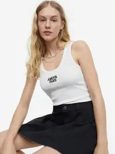 H&M Cotton Pleated Twill Skirt