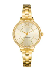 MARK MADDOX Women Embellished Dial & Stainless Steel Straps Analogue Watch- MM7135-97