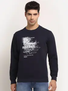 Cantabil Round Neck Typography Printed Fleece Pullover