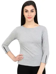 Cation Women Grey Solid Top