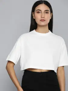 ether Drop-Shoulder Sleeves Crop Boxy T-shirt