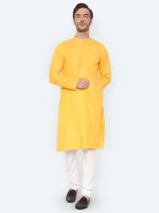 Latest Chikan Garments Mandarin Collar Long Sleeves Cotton Kurta