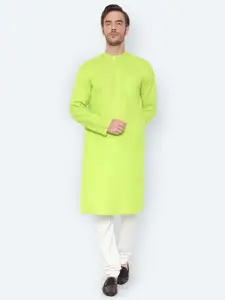 Latest Chikan Garments Mandarin Collar Long Sleeves Cotton Kurta