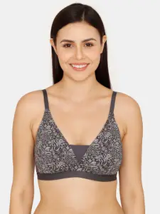 Zivame Floral Lightly Padded Non-Wired All Day Comfort T-shirt Bra