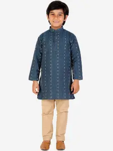 Pro-Ethic STYLE DEVELOPER Boys Striped Straight Kurta with Pyjamas