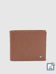 Tommy Hilfiger Men Typography Printed Leather Two Fold Wallet
